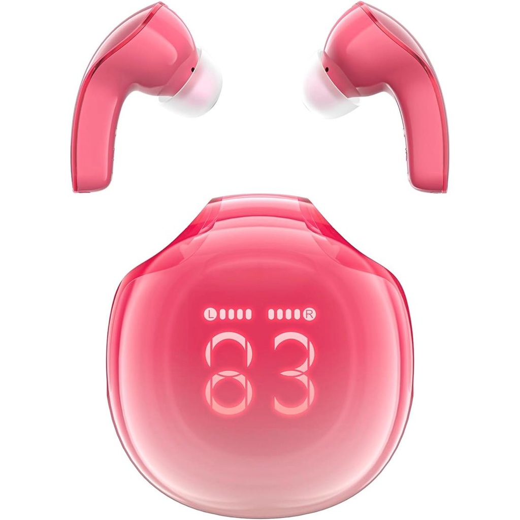 Acefast T9 Crystal  Auricular Bluetooth Pomelo Red