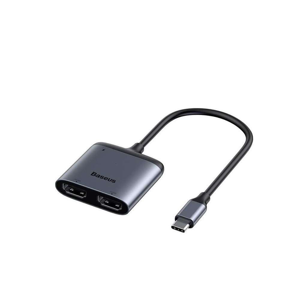 BASEUS CAHUB-10G ENJOY SERIES TYPE-C TO 2X HDMI 4K PD GREY