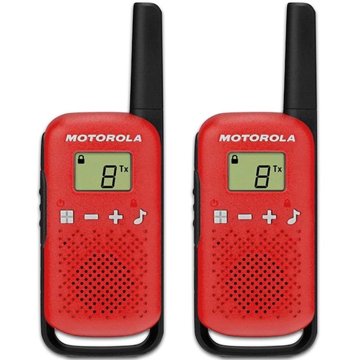 [4040200107] Motorola T42 Pack 2 Walkie Talkie con alcance 4km Rojo