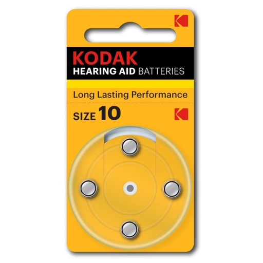 [4020500092] Kodak Pila Audífono Zinc-Air 10 (Blister de 4 Unds) CAT 30410404