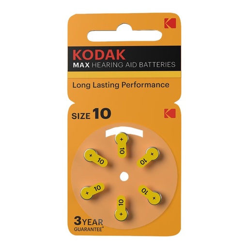 [4020500088] Kodak Pila Audífono Zinc-Air 10 (Blister de 6 Unds) CAT 30423312