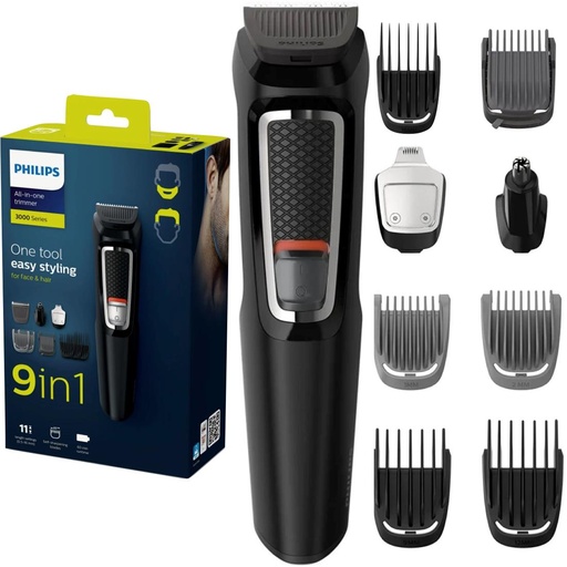 [4070200483] Philips MG3740/15 Recortadora para Pelo y Cara 9 Accesorios