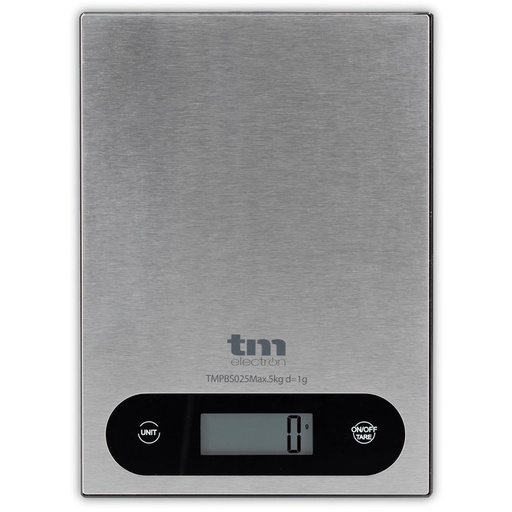 [4071100049] TM Báscula Cocina 5Kg Acero Inox (TMPBS025)