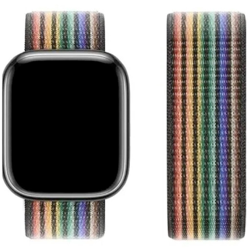 [4000300448] Hoco iWatch WA02 Original Series Loop Type Nylon Strap (38/40/41mm) Black Rainbow