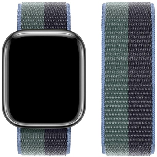 [4000300463] Hoco iWatch WA02 Original Series Loop Type Nylon Strap (38/40/41mm) Midnight With Eucalyptus Green