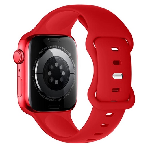 [4000300469] Hoco iWatch WA15 Flexible Buckle Solid Color Silicone Strap (38/40/41mm) Big Red