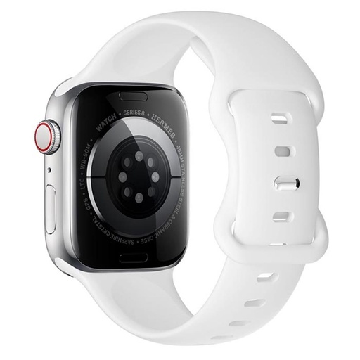 [4000300467] Hoco iWatch WA15 Flexible Buckle Solid Color Silicone Strap (38/40/41mm) Blanco