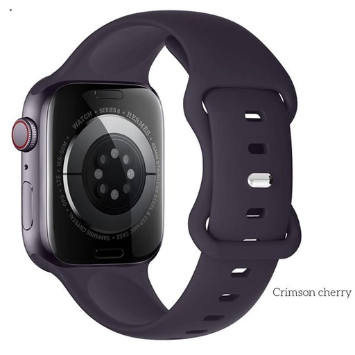 [4000300477] Hoco iWatch WA15 Flexible Buckle Solid Color Silicone Strap (38/40/41mm) Crimson Cherry