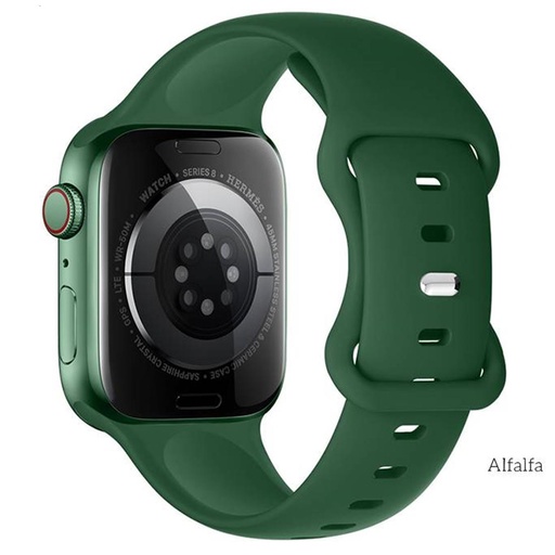 [4000300475] Hoco iWatch WA15 Flexible Buckle Solid Color Silicone Strap (38/40/41mm)Alfalfa