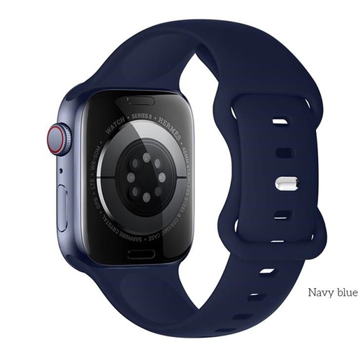 [4000300473] Hoco iWatch WA15 Flexible Buckle Solid Color Silicone Strap (38/40/41mm)Navy Blue